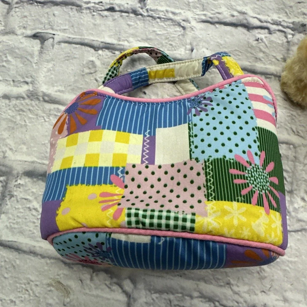 Sassy Pet Saks Douglas Patchwork Dog Carrier Plush Toy Multi-Color Floral‎ Bag